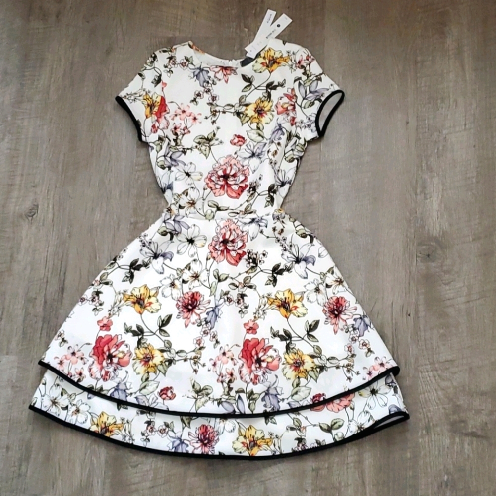 Aqua tiered cocktail dress